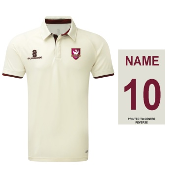 Ergo Cricket Shirt - Short Sleeve : Maroon Trim